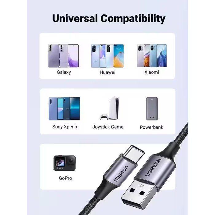 Cabo USB-A para USB-C UGREEN 60126 (1 m - USB A - USB C - Preto e Cinzento), miniatura 3