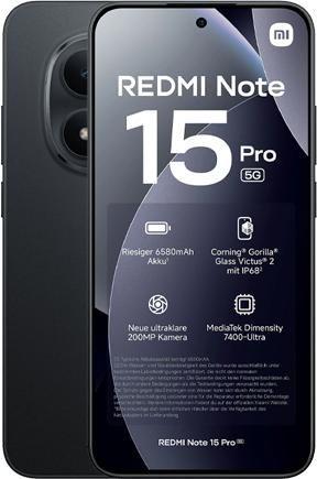 Smartphone XIAOMI Redmi Note 15 Pro 5G (8GB/256GB - 6,83" - Preto)