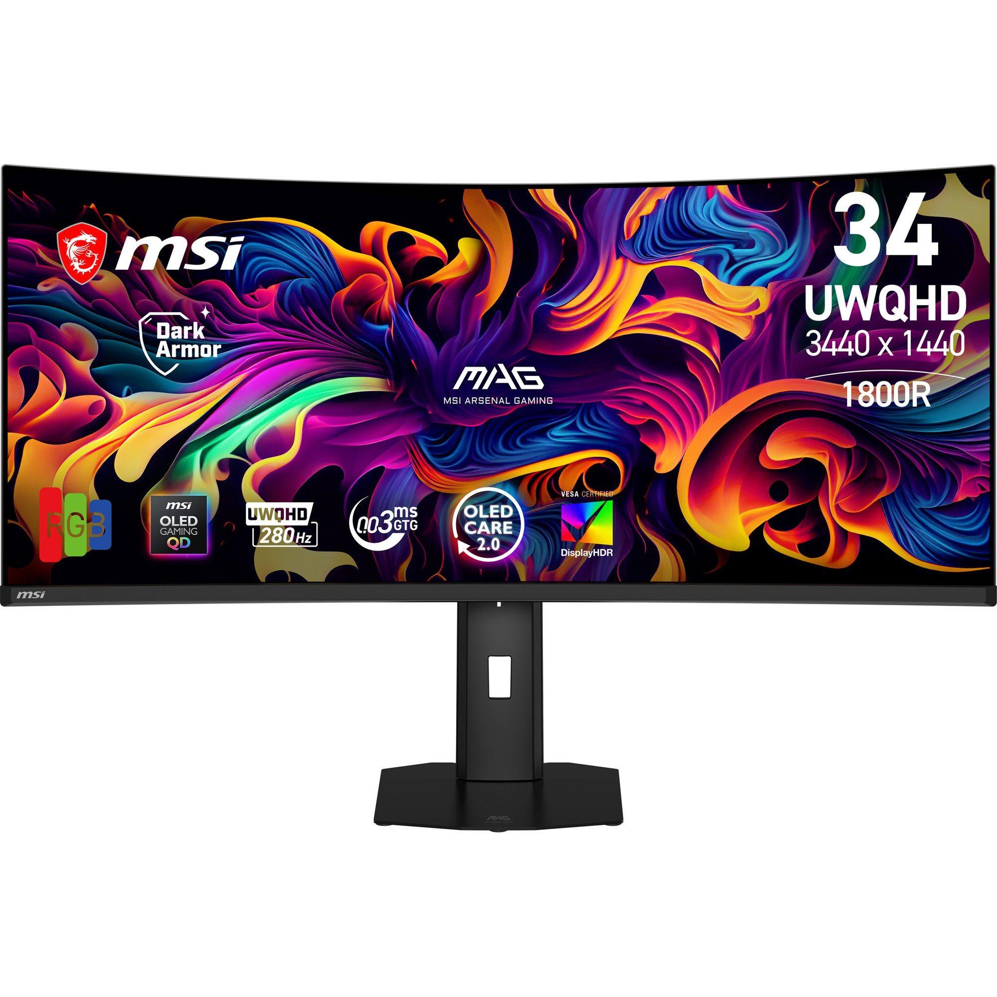 Monitor MSI MAG 341CQP QD-OLED X28 (34" - OLED - 280 Hz - Preto)
