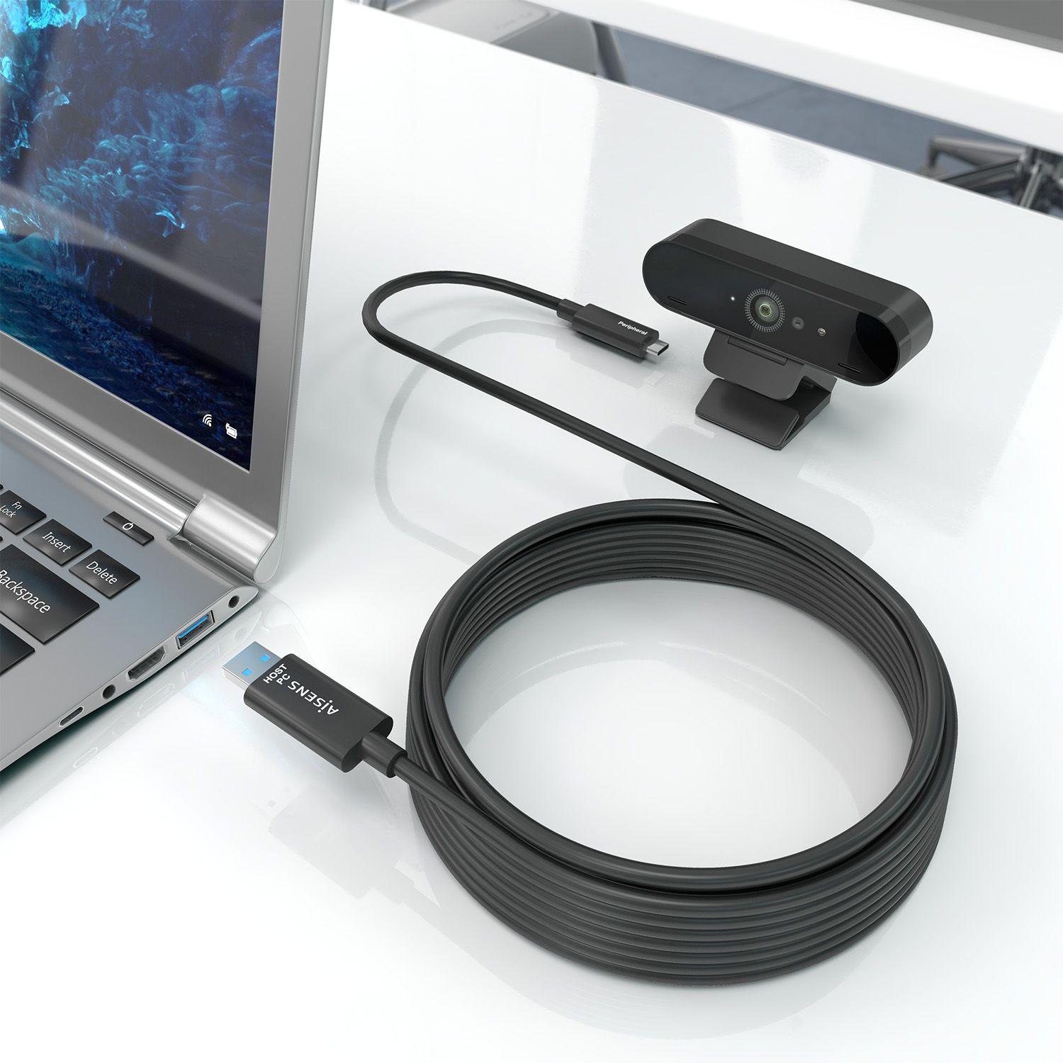 Cabo USB AISENS A157-0925 (15 m - USB C - 2 x USB A - Preto), miniatura 4