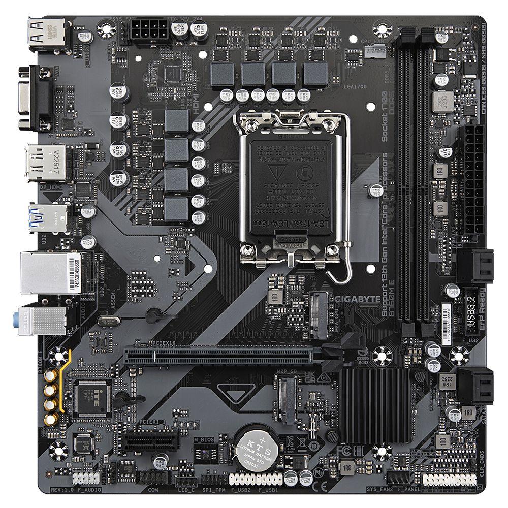Motherboard GIGABYTE B760M E (LGA 1700 - Micro-ATX - Duplo canal - Castanho Escuro), miniatura 2