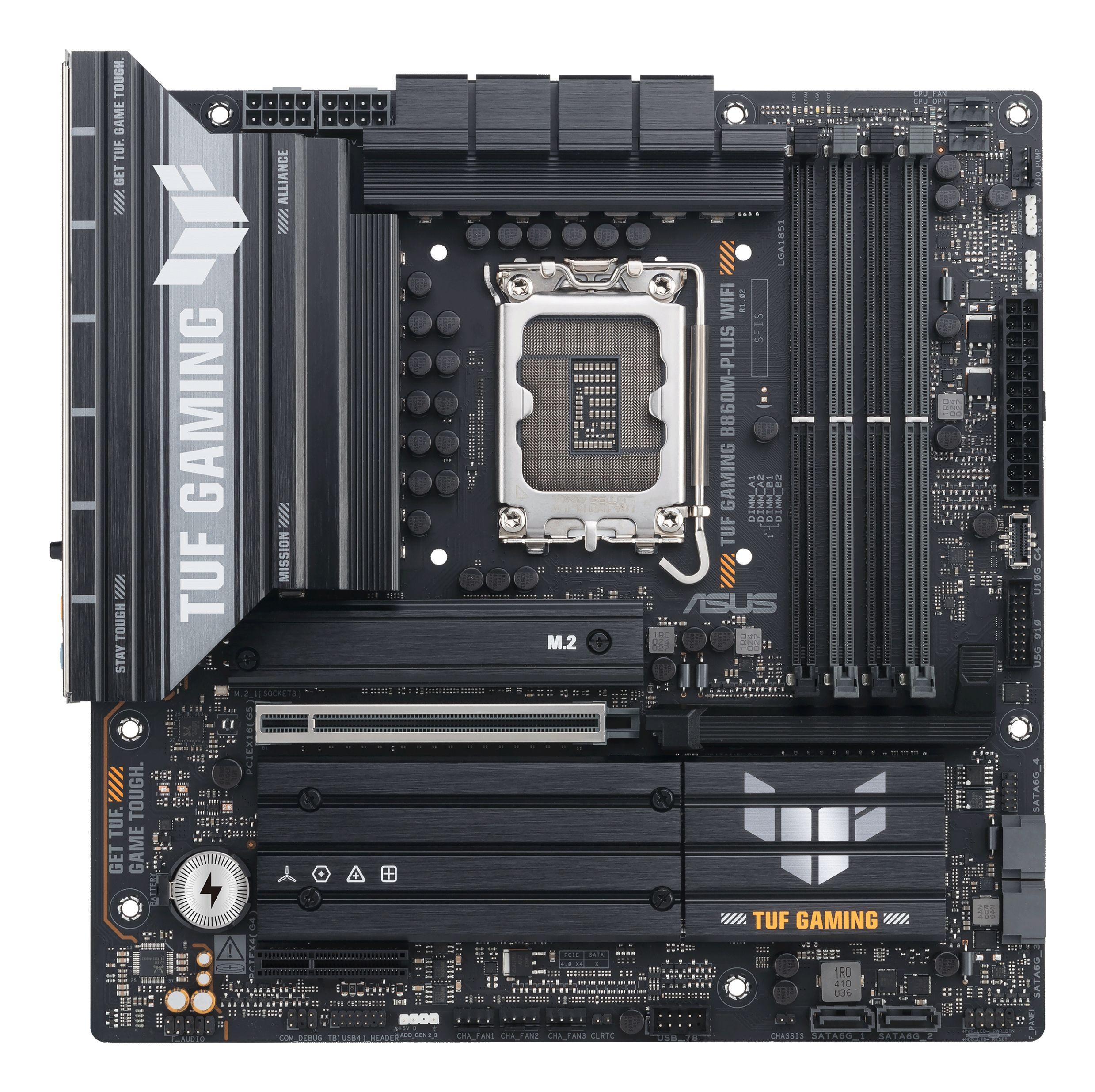 Motherboard ASUS TUF GAMING B860M-PLUS WIFI (LGA 1851 (Socket V1) - Intel Core Ultra - micro ATX - Preto)
