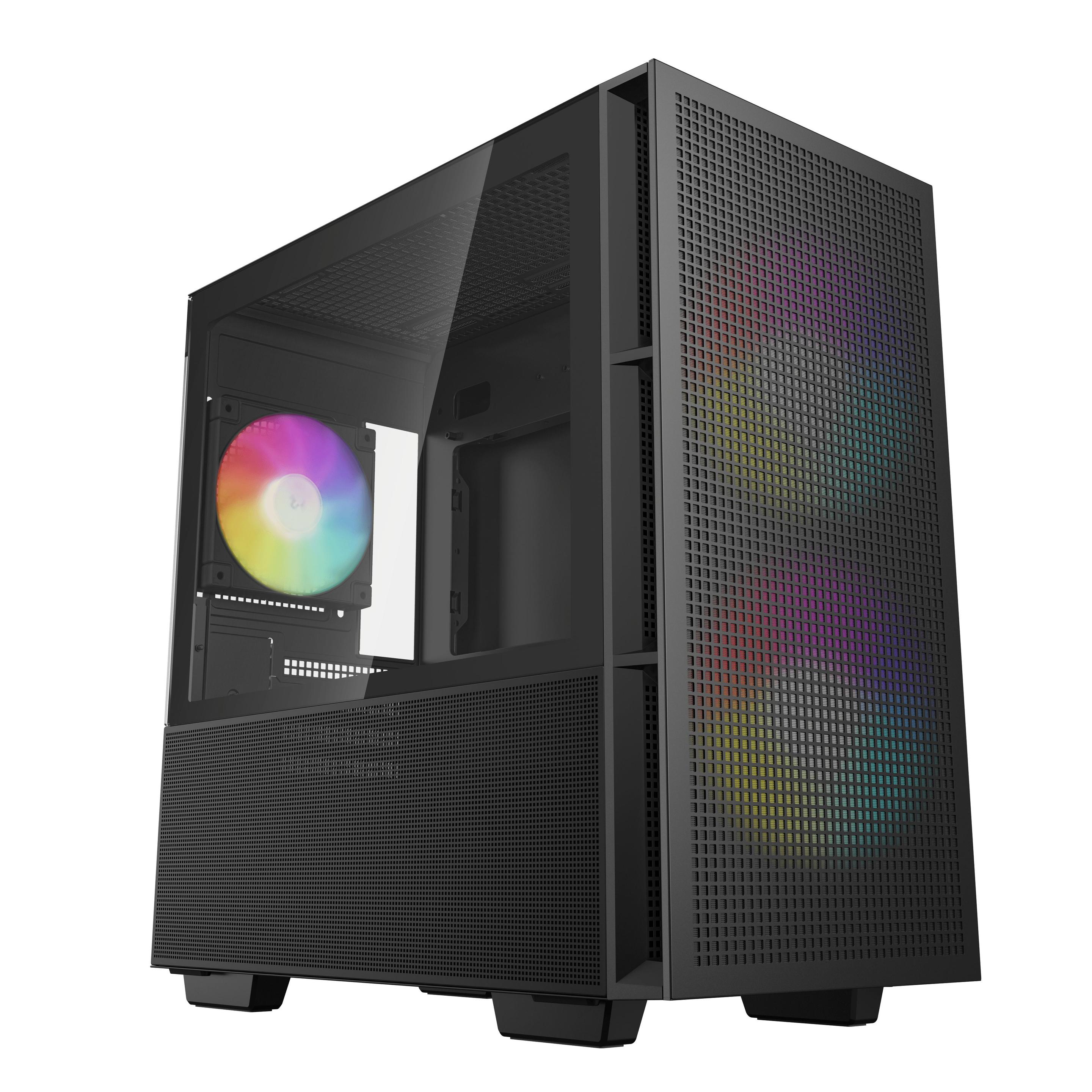 Caixa PC DEEPCOOL CH360 RGB (micro ATX, Mini-ITX - ATX, PS2 - ABS, SPCC - Preto)