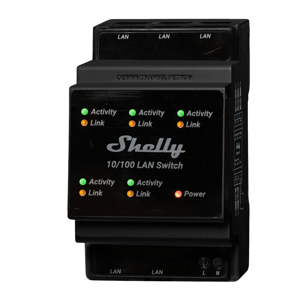 Switch Ethernet SHELLY LAN Switch (5 x RJ45 - 1 unidade - 10/100 Mbps - Preto), miniatura 3