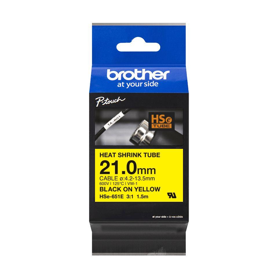 Fita de Impressão em Tubo Termorretráctil BROTHER HSe-251E (Preto sobre Branco)