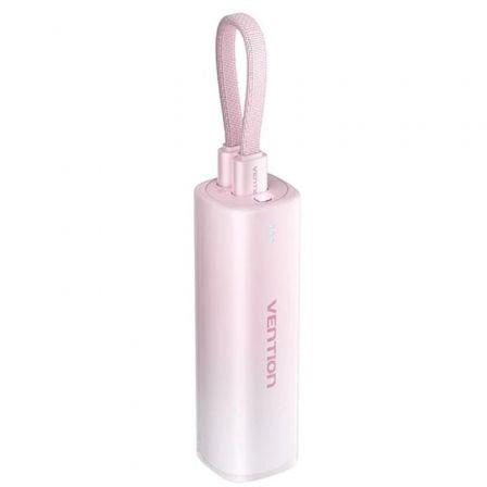 Bateria Externa VENTION FHWR0 (5000mAh - Lightning + USB Tipo-C - Rosa)