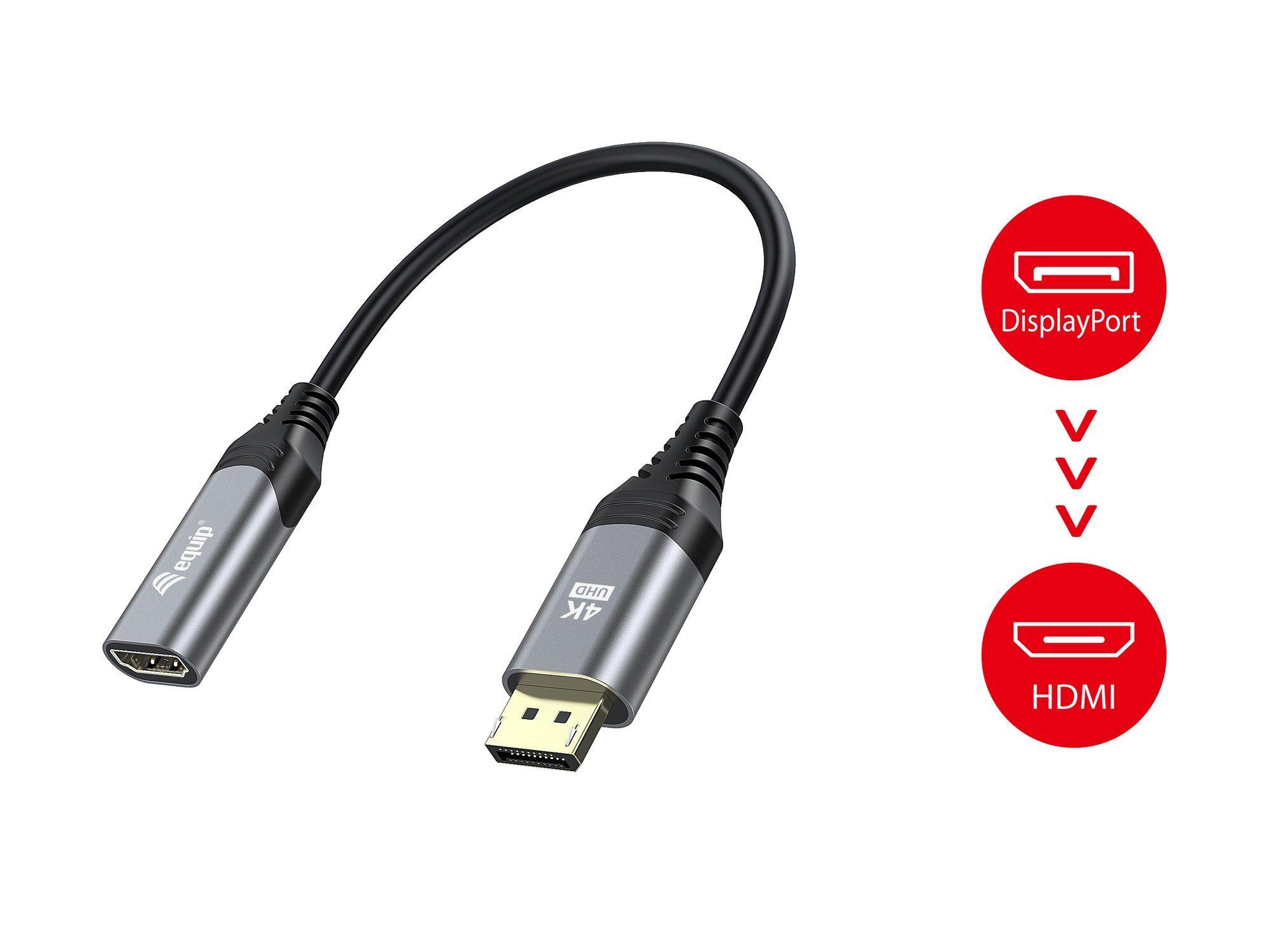 Adaptador DisplayPort para HDMI EQUIP 133445 (0,15 m - DisplayPort macho - HDMI fêmea - Preto e Cinzento), miniatura 5