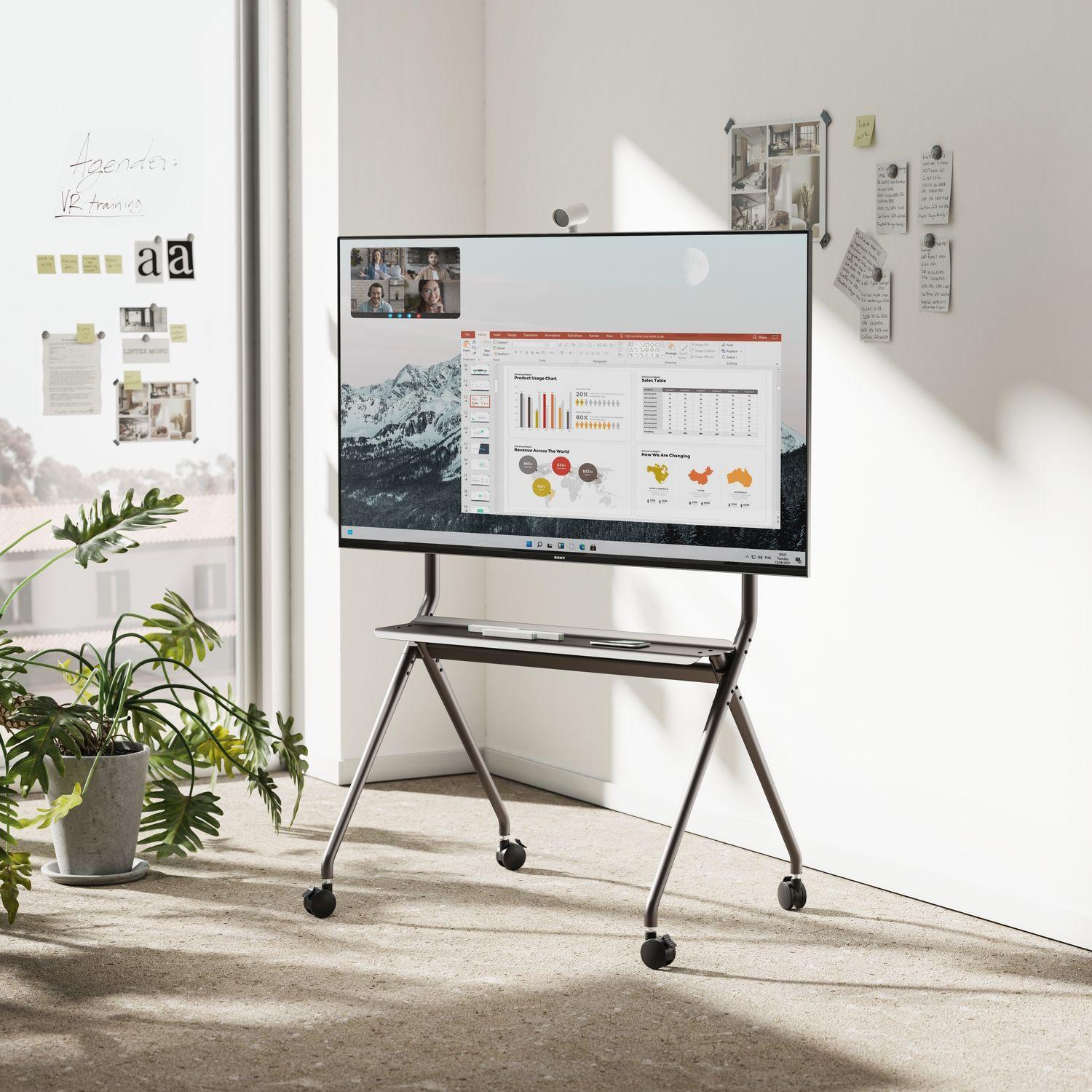 Suporte Móvel de Chão para Televisão EWENT EW1542 (50″ a 86″ - 120 kg - Preto), miniatura 7