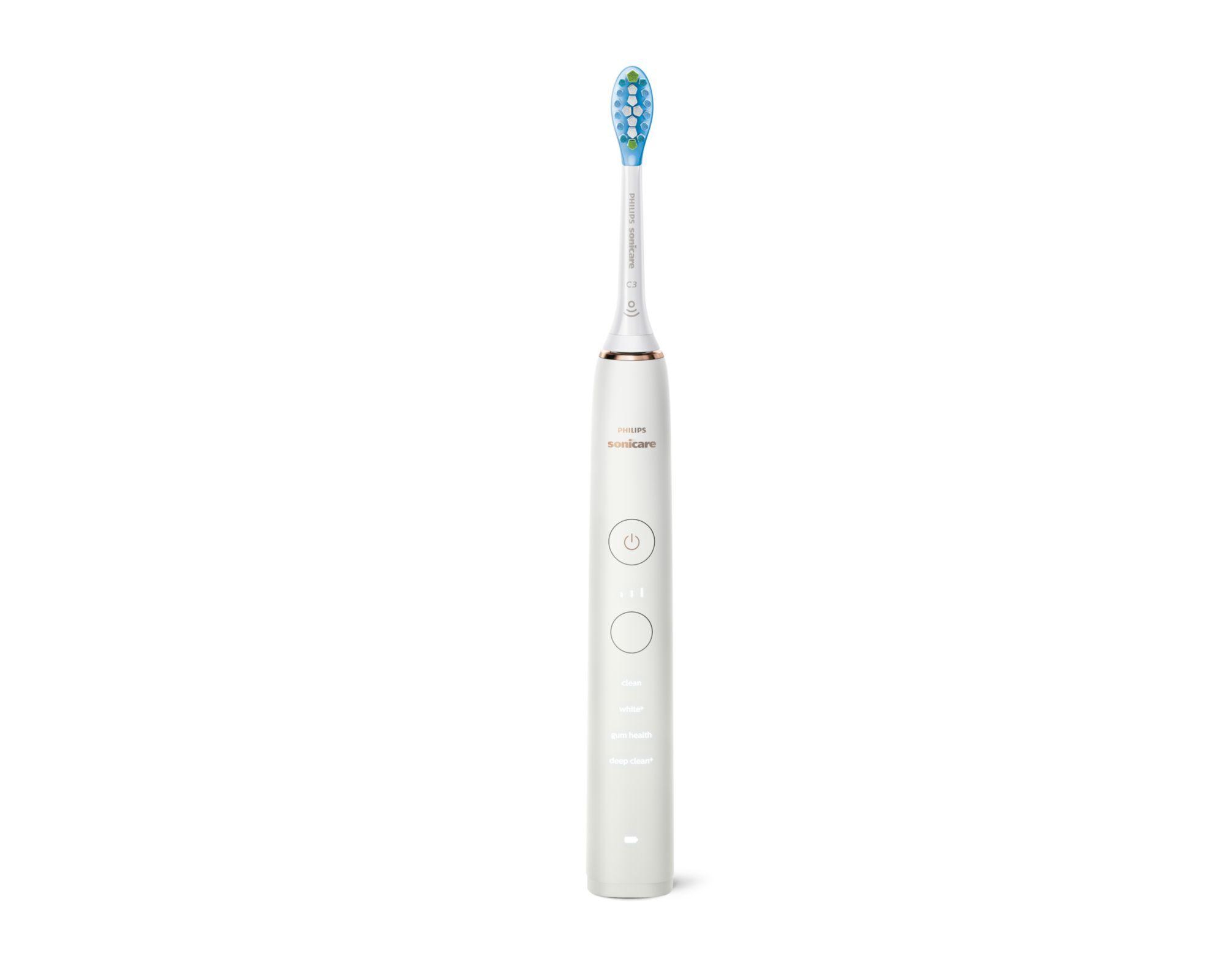 Escova de Dentes Elétrica Sónica PHILIPS Sonicare DiamondClean 9000 HX9911/94 (Branco)