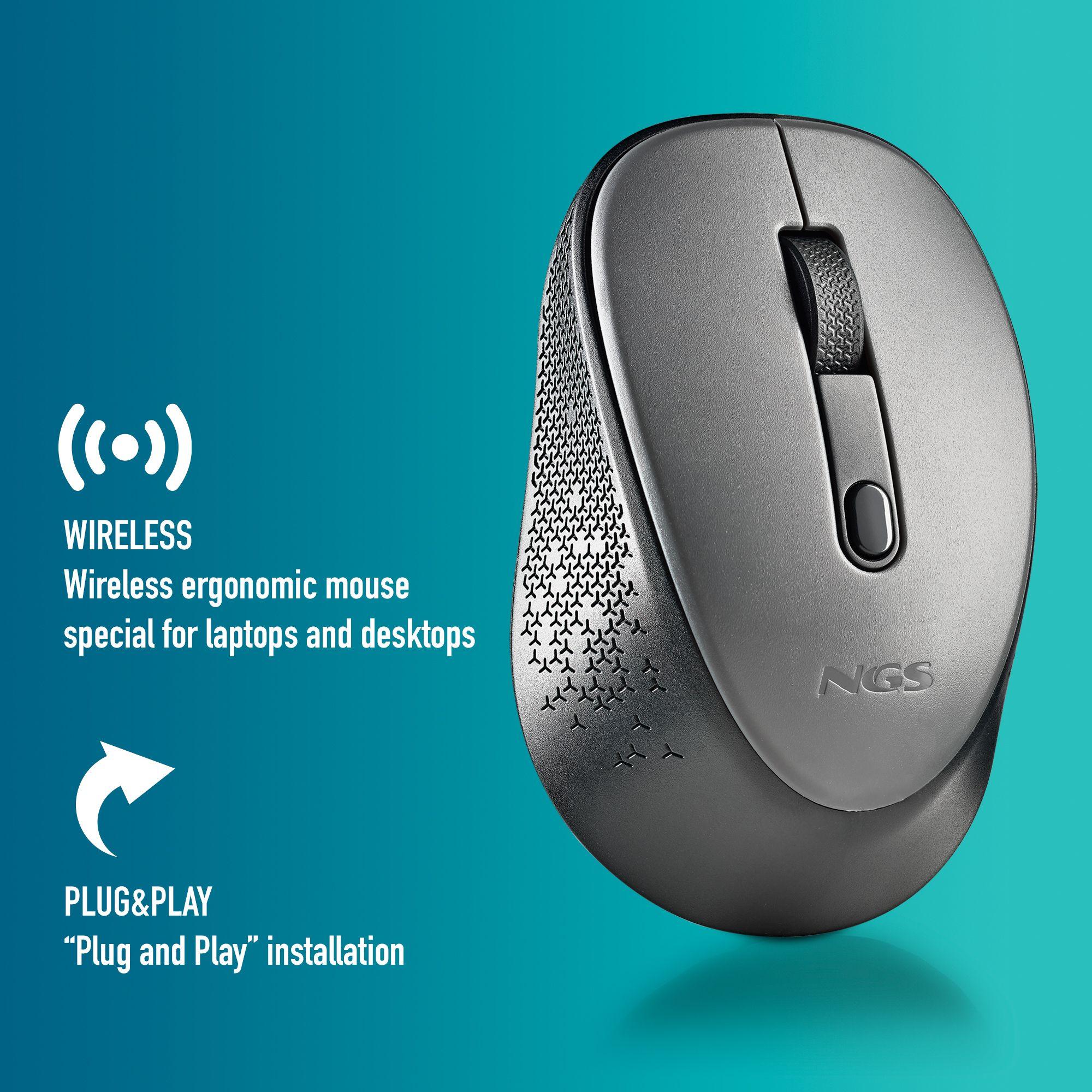 Rato NGS Dew (Ambidestro - 1600 DPI - Ótico - Cinzento) — miniatura 7
