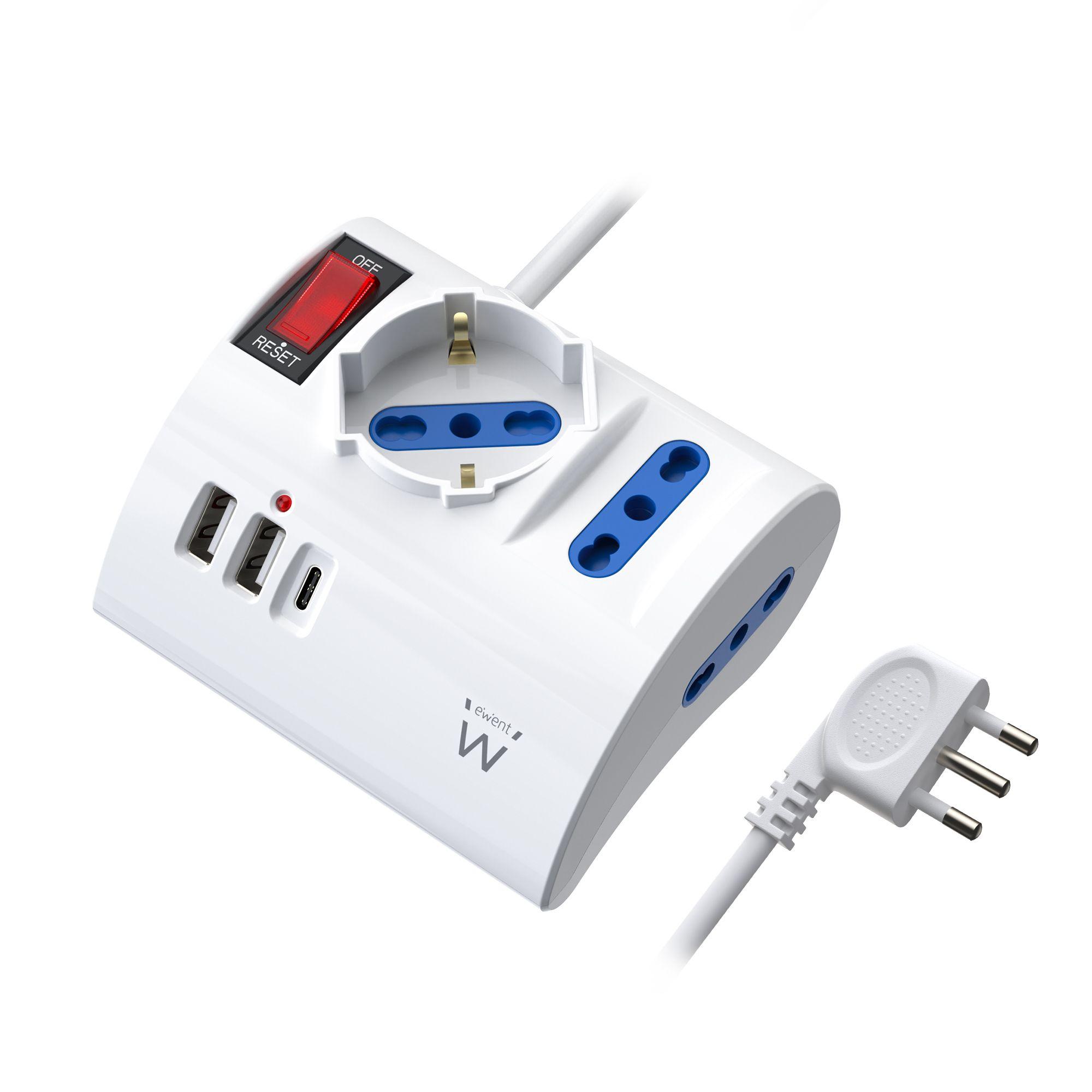 Extensão Elétrica EWENT EW3868 (2 m - Tipo L - Branco)
