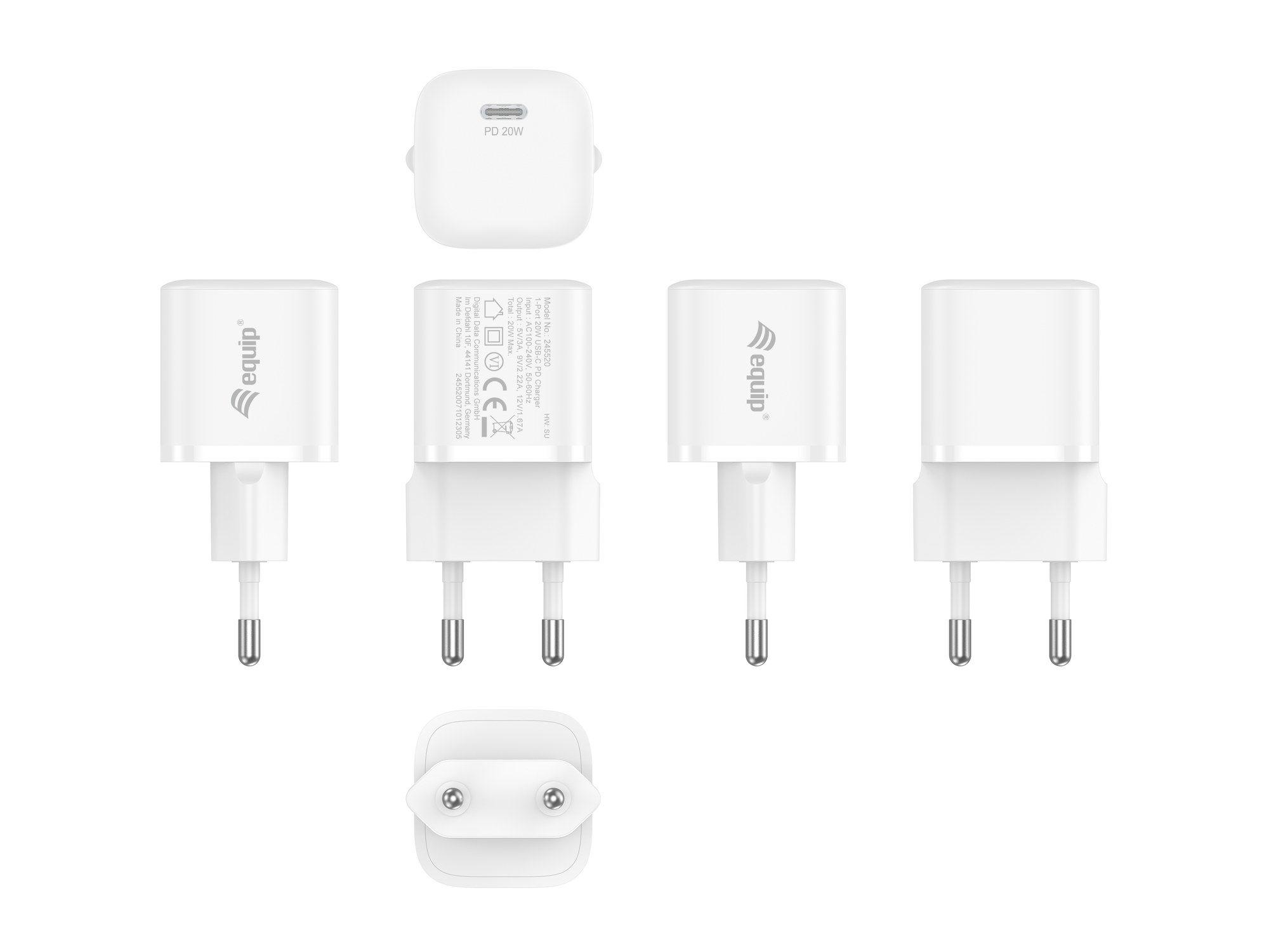 Carregador de Parede USB-C EQUIP 245530 (20 W - Branco), miniatura 6
