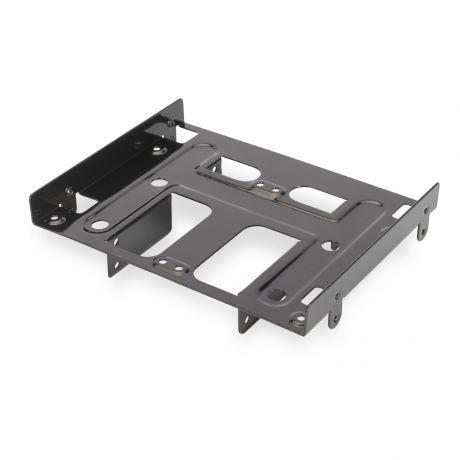 Suporte de Montagem EWENT EW7002 (Baía 5,25" para HDD/SSD 2,5" e 3,5" - Preto)