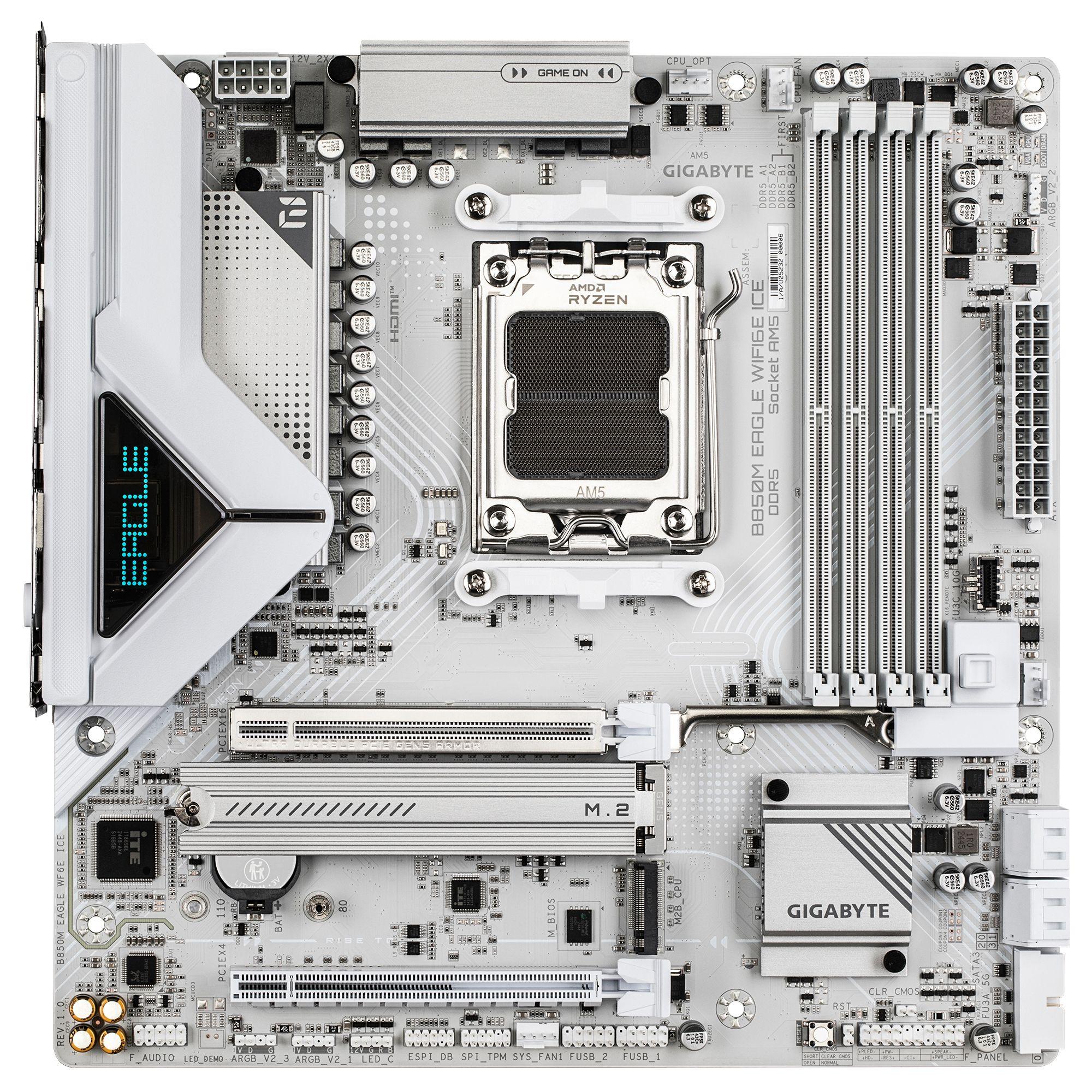 Motherboard GIGABYTE B850M EAGLE WIFI6E ICE (AM5 - micro ATX - Duplo canal - Branco) — miniatura 2