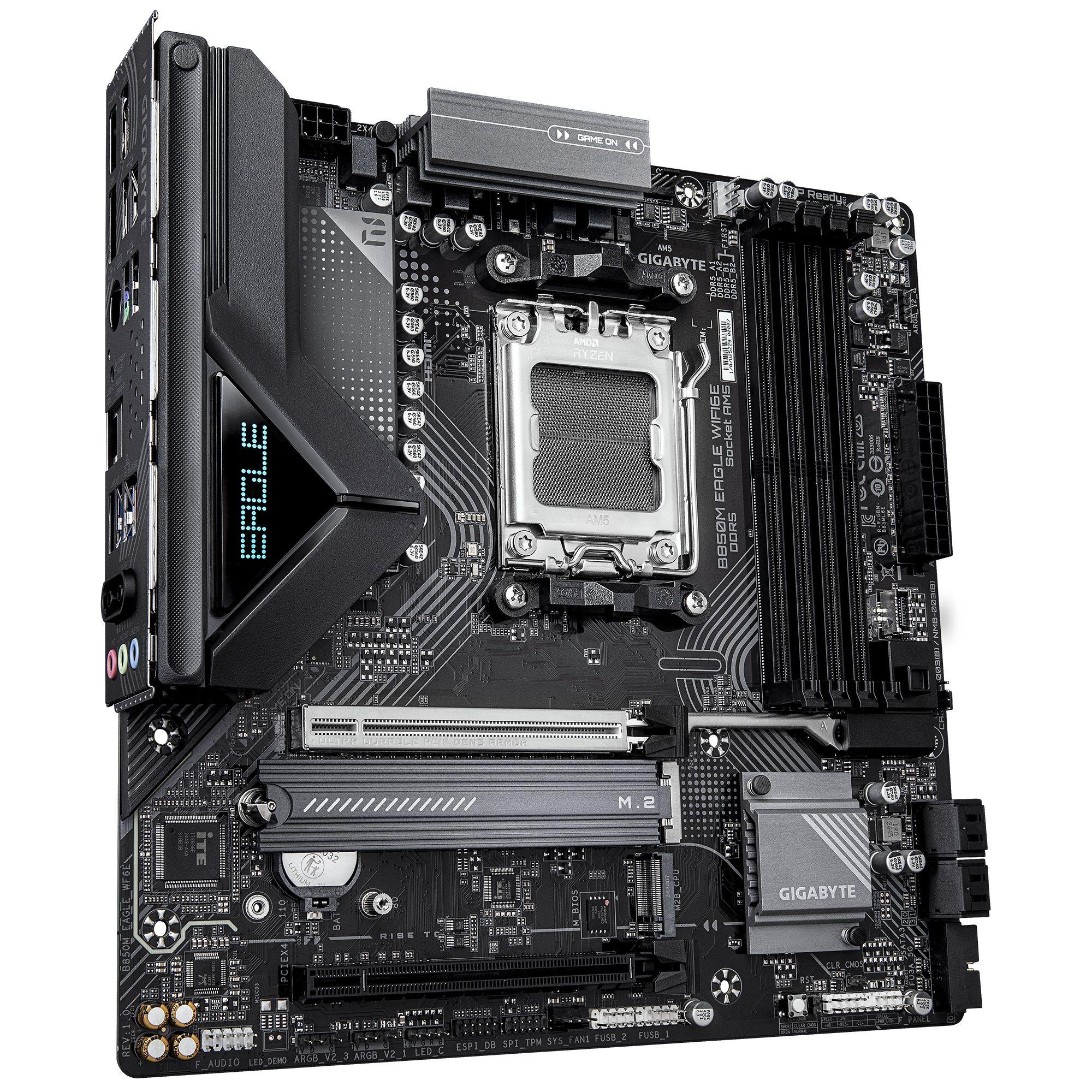 Motherboard GIGABYTE B850M EAGLE WIFI6E (AM5 - micro-ATX - Duplo canal - Castanho escuro), miniatura 3