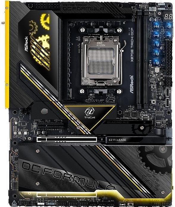 Motherboard ASROCK X870E Taichi OCF (AM5 - ATX - Duplo canal - Preto/Amarelo)