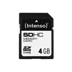 Cartão de Memória INTENSO 3411450 (4GB - Classe 10 - 25 MB/s - Preto)