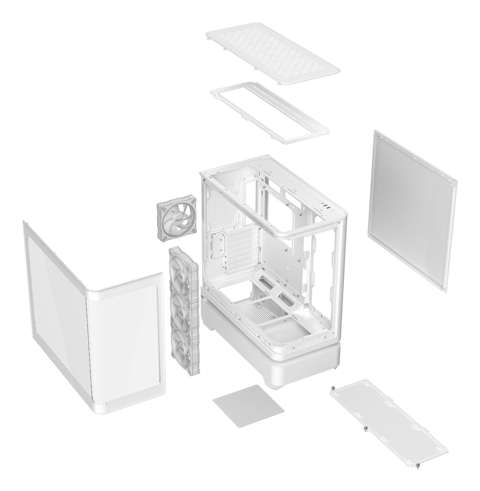 Caixa ATX ASUS PRIME AP304 TG ARGB (ATX, Micro ATX, Mini-ITX - Midi Tower - 175 mm - Branco) — miniatura 20