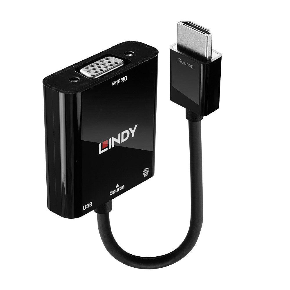 Conversor HDMI para VGA e Áudio LINDY 38285 (0,1 m - HDMI Type A - Preto)