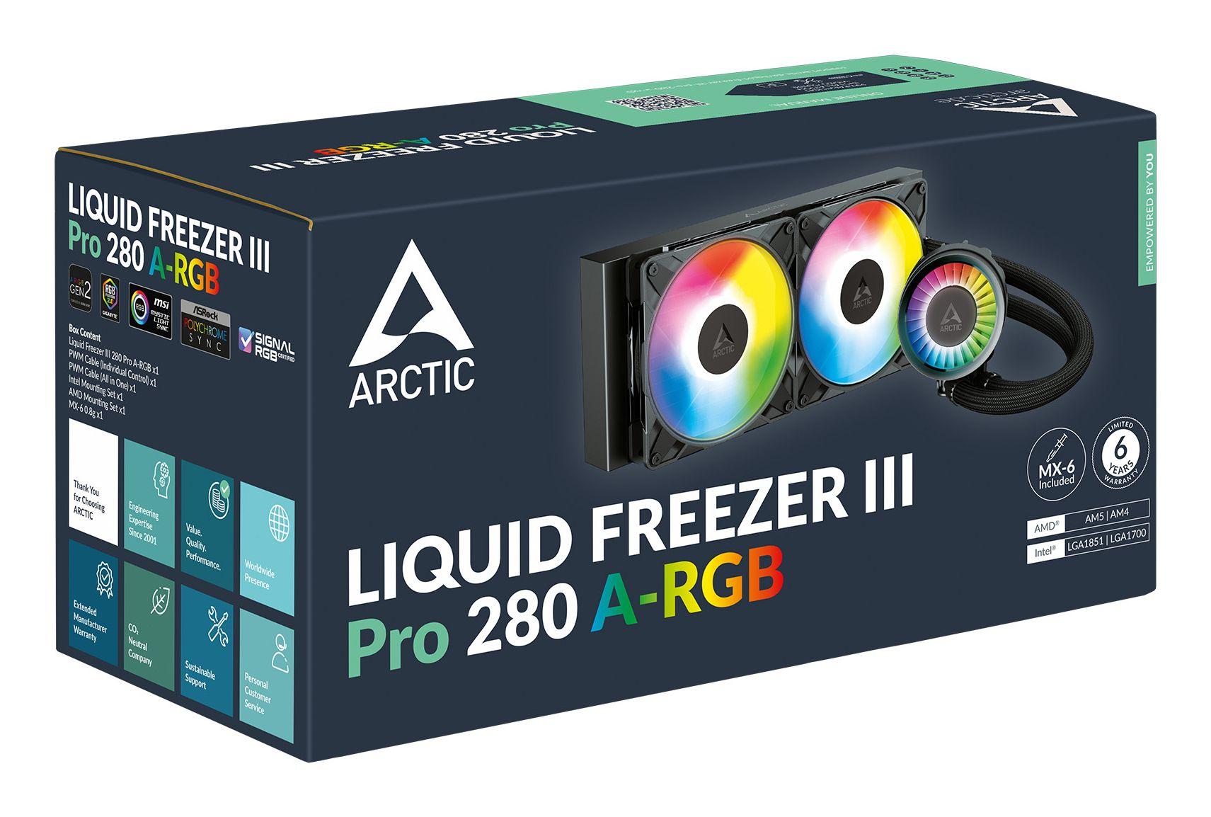 Water Cooler CPU ARCTIC Liquid Freezer III Pro 280 A-RGB (LGA 1851, LGA 1700, AM4, AM5 - 140 mm - 2500 RPM - Preto) — miniatura 6