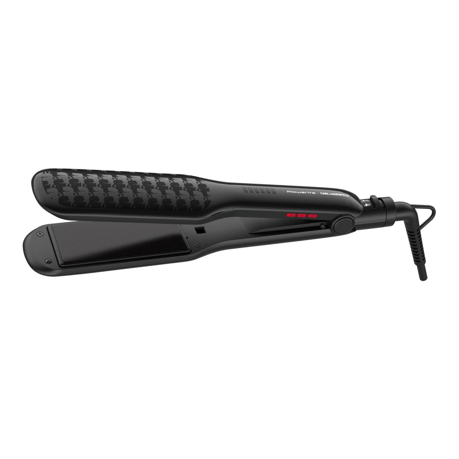 Alisador de Cabelo ROWENTA SF411LF0 x Karl Lagerfeld (Turmalina cerâmica - Preto)