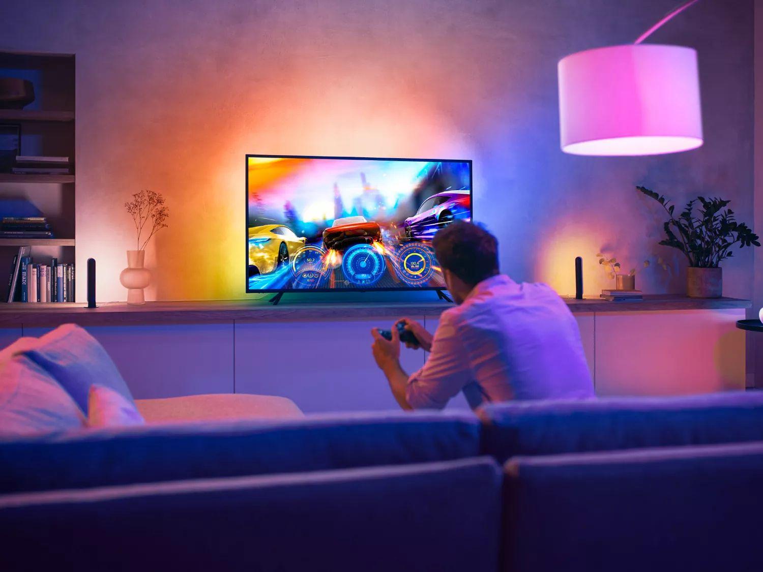 Fita LED Inteligente PHILIPS Hue Play Gradient 929002422701 (TV 55-60" - 20 W - 1100 lm - Preto) — miniatura 4