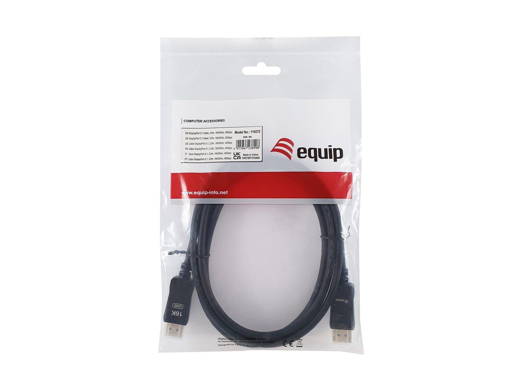 Cabo DisplayPort EQUIP 119272 (2 m - DisplayPort macho - Preto) — miniatura 3