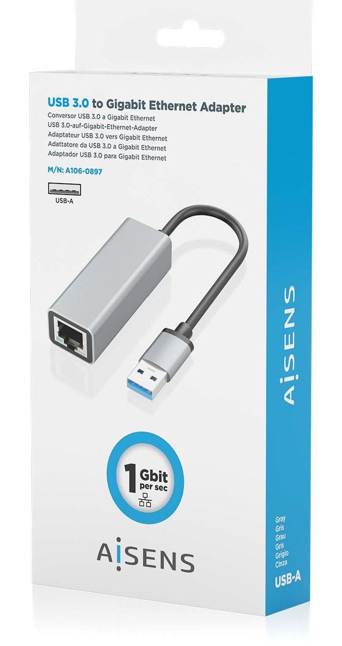 Conversor USB 3.0 para Ethernet Gigabit AISENS A106-0897 (USB - 1000 Mbit/s - Cinzento) — miniatura 7