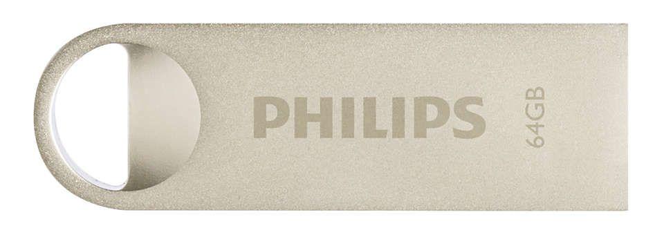 Pen USB PHILIPS Moon Edition 2.0 FM64FD160B/00 (64GB - Prateado)