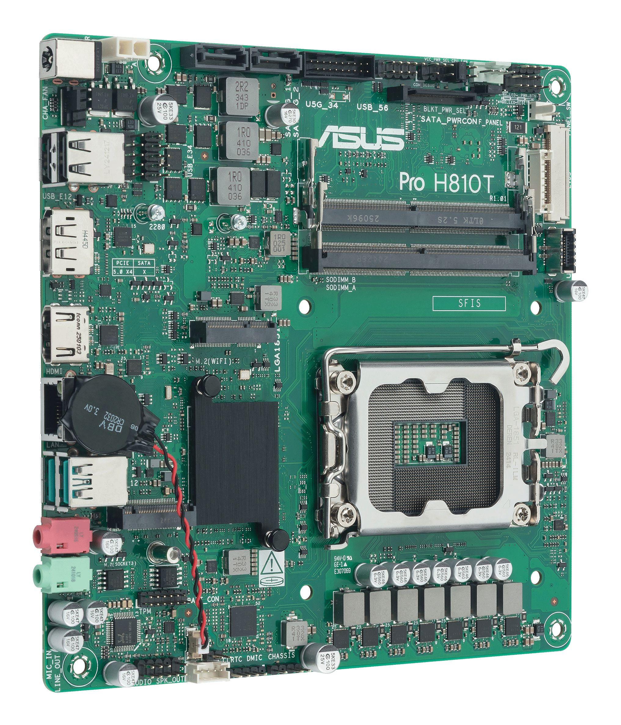 Motherboard ASUS PRO H810T-CSM (LGA 1851 (Socket V1) - Intel Core Ultra - Thin Mini-ITX - Multicor) — miniatura 2