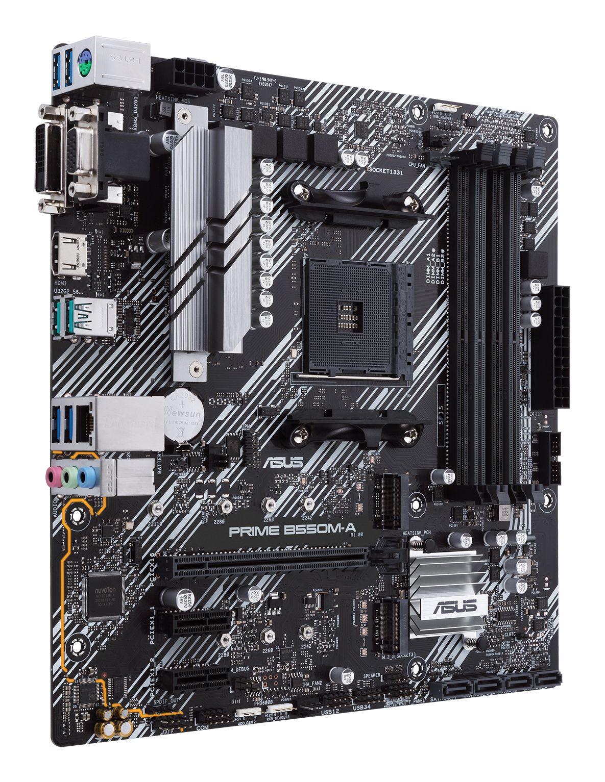 Motherboard ASUS Prime B550M-A/CSM (AM4 - AMD Ryzen 3000 Series - micro ATX - Preto e Prateado) — miniatura 3