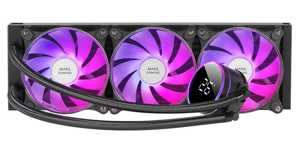 Sistema de Refrigeração Líquida MARS GAMING ML-LCD360 (120 mm - 3 ventoinhas - 2000 RPM - Preto)