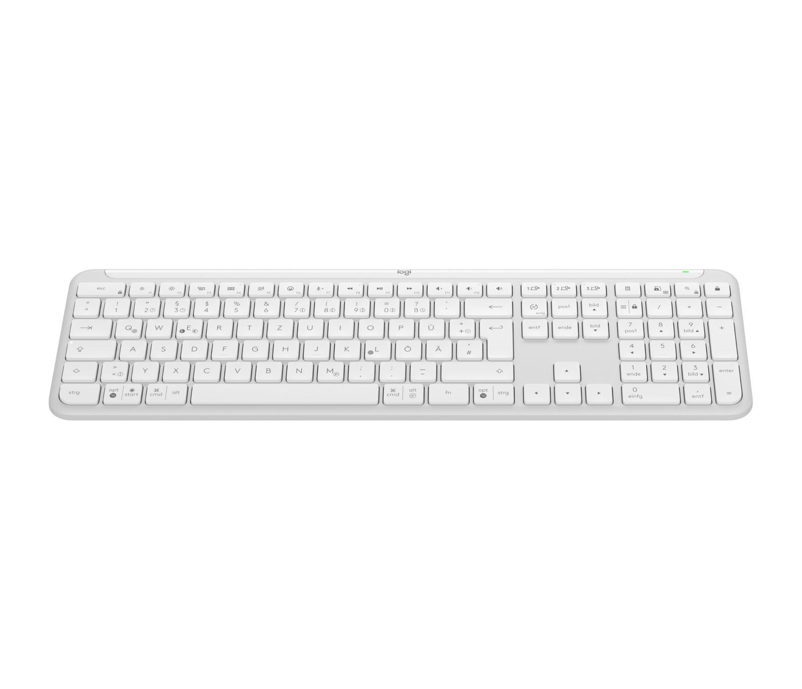 Teclado LOGITECH Signature Slim K950 (Alemão - Teclas tesoura - Tamanho completo - Branco) — miniatura 4