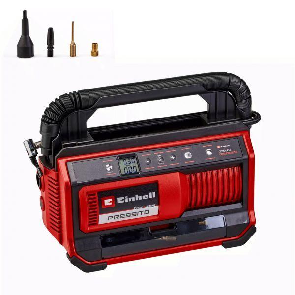 Compressor de Ar EINHELL PRESSITO 18/25 (Altura 26,7 cm - Bateria - 71,3 dB - Vermelho/Preto)