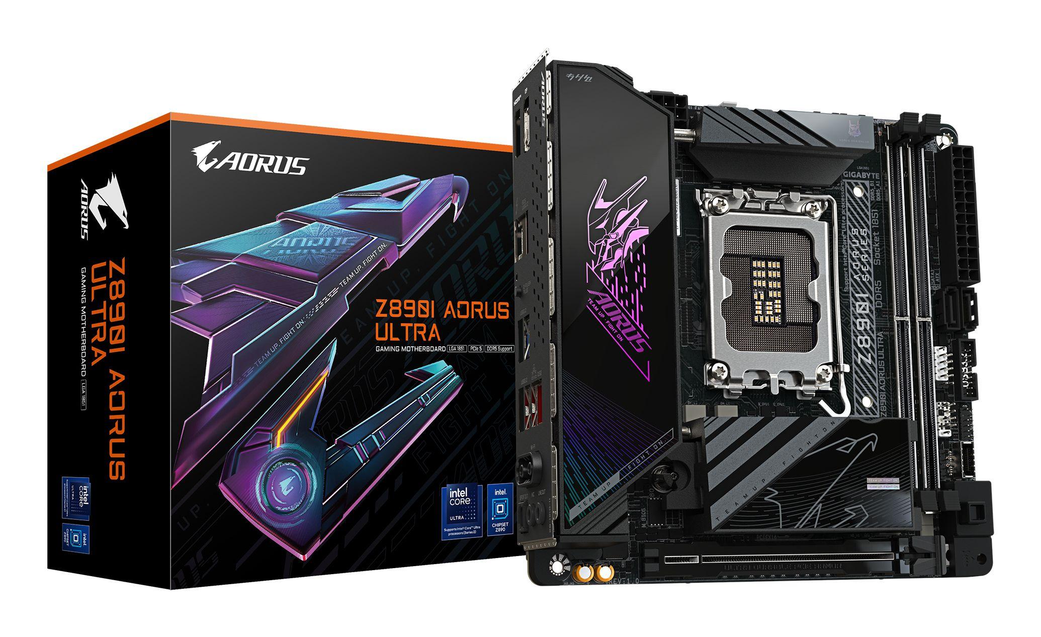 Motherboard GIGABYTE Z890I AORUS ULTRA (LGA 1851 (Socket V1) - Intel Core Ultra - Mini-ITX - Preto)