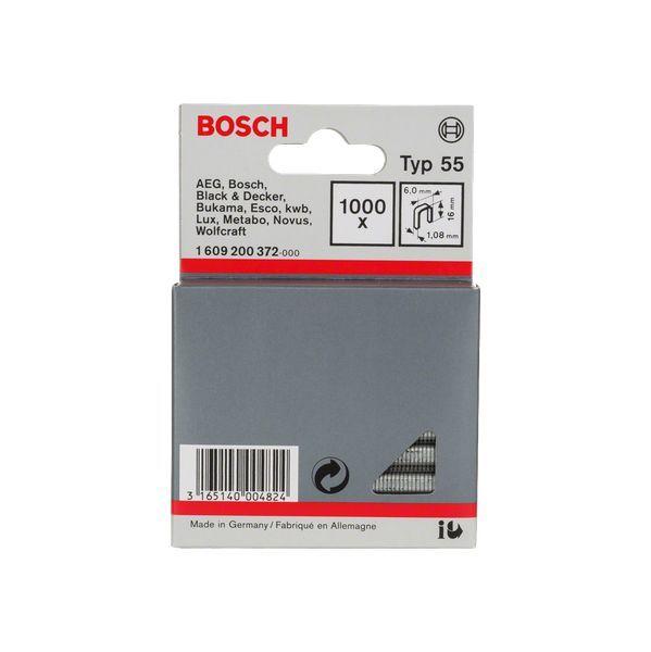 Agrafos de Costas Estreitas BOSCH Tipo 55 1609200372 (6 x 1,08 x 16 mm - Pack 1000) — miniatura 2