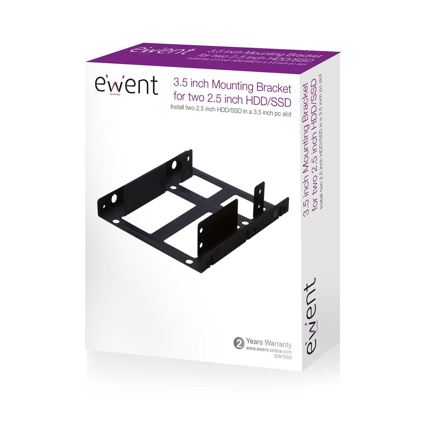 Adaptador de Baía EWENT EW7006 (3,5" para 2 x HDD/SSD 2,5" - Preto), miniatura 4