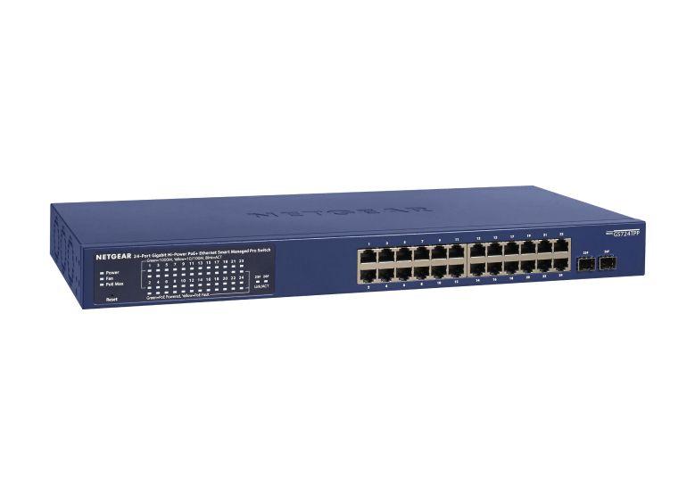 Switch Gerido NETGEAR GS724TP-300EUS (Gigabit Ethernet - 0,512 MB - 52 Gbit/s - Azul)