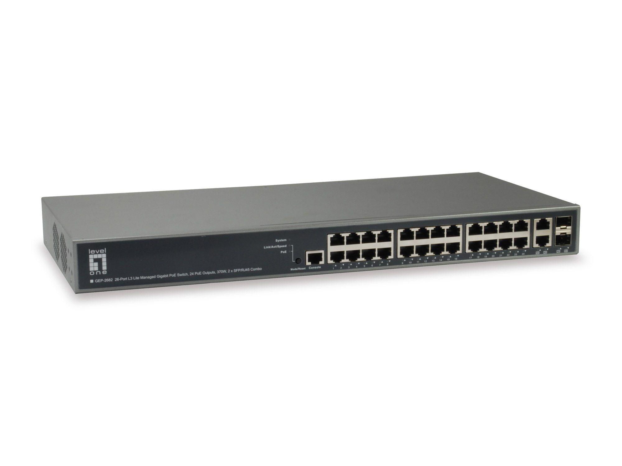 Switch LEVELONE GEP-2682 (Gigabit Ethernet - 512 KB - 52 Gbit/s)