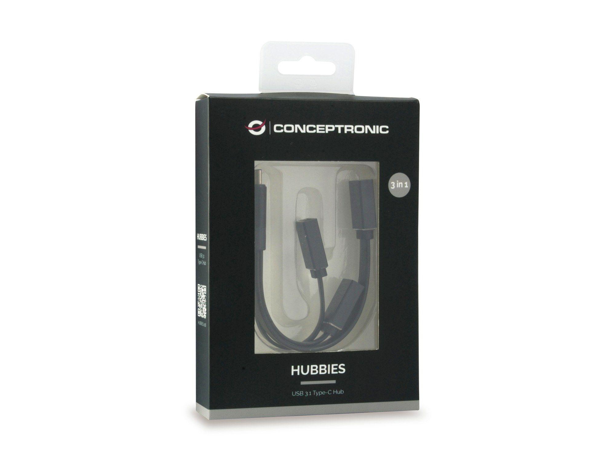 Hub USB-C CONCEPTRONIC HUBBIES01B (Preto) — miniatura 3