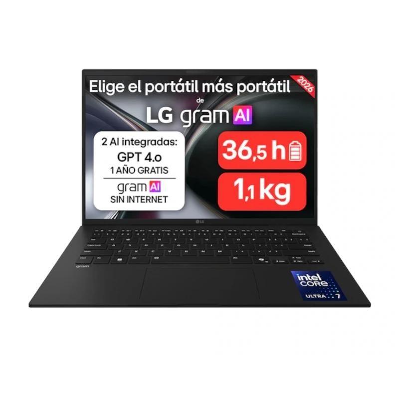 Portátil LG Gram 14ZD90U-G.AX85BN (FreeDOS - Intel Core Ultra 7 - 14" - Preto), miniatura 2