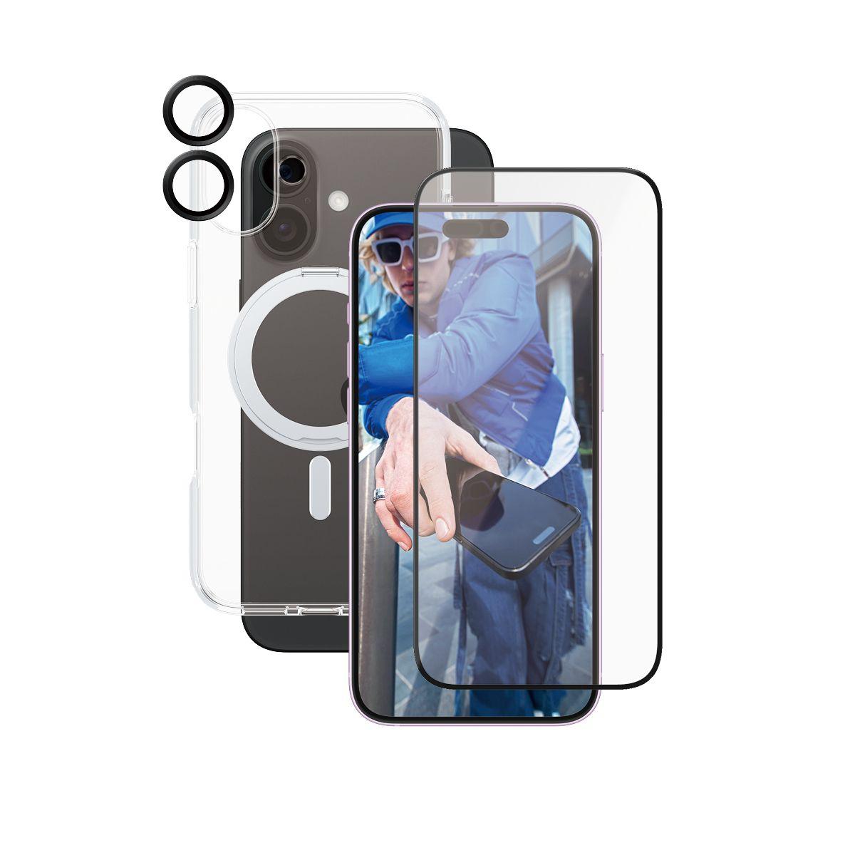 Conjunto de Proteção para Telemóvel PANZERGLASS CARE 3-in-1 Ceramic iPhone 16 Plus (Apple - Transparente)