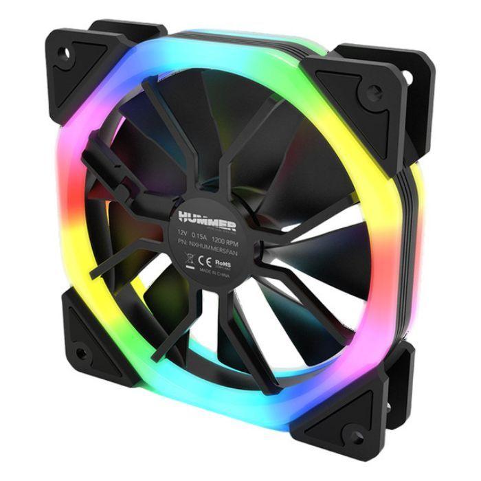 Ventoinha NOX Hummer S-FAN (Não suportado - ARGB Rainbow de anel duplo - Preto), miniatura 4