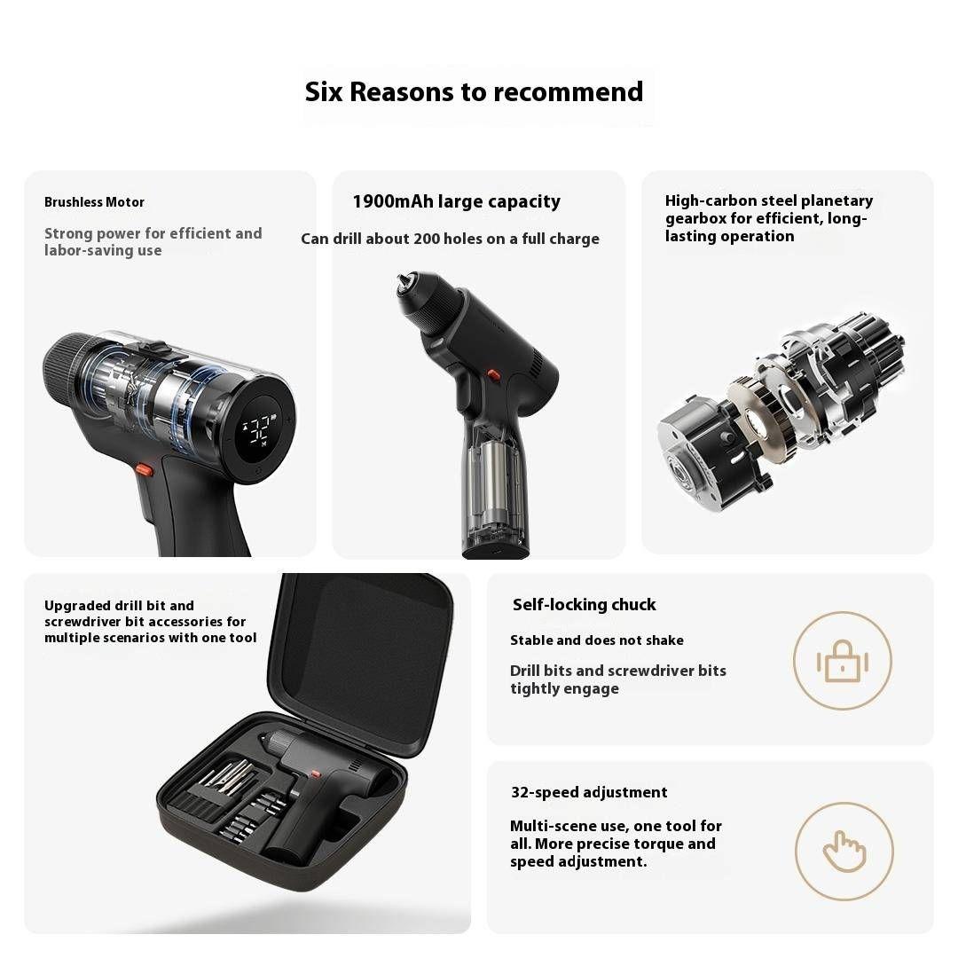 Berbequim Aparafusador sem Fios XIAOMI Mijia Brushless Cordless Drill 2 (14,4 V - Prateado), miniatura 6