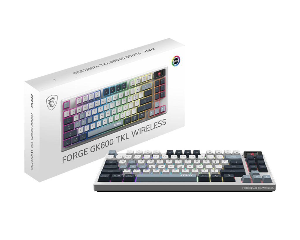 Teclado MSI FORGE GK600 TKL W SKY (Inglês - Kailh Low-Profile White - USB + Bluetooth - Azul e Branco) — miniatura 5