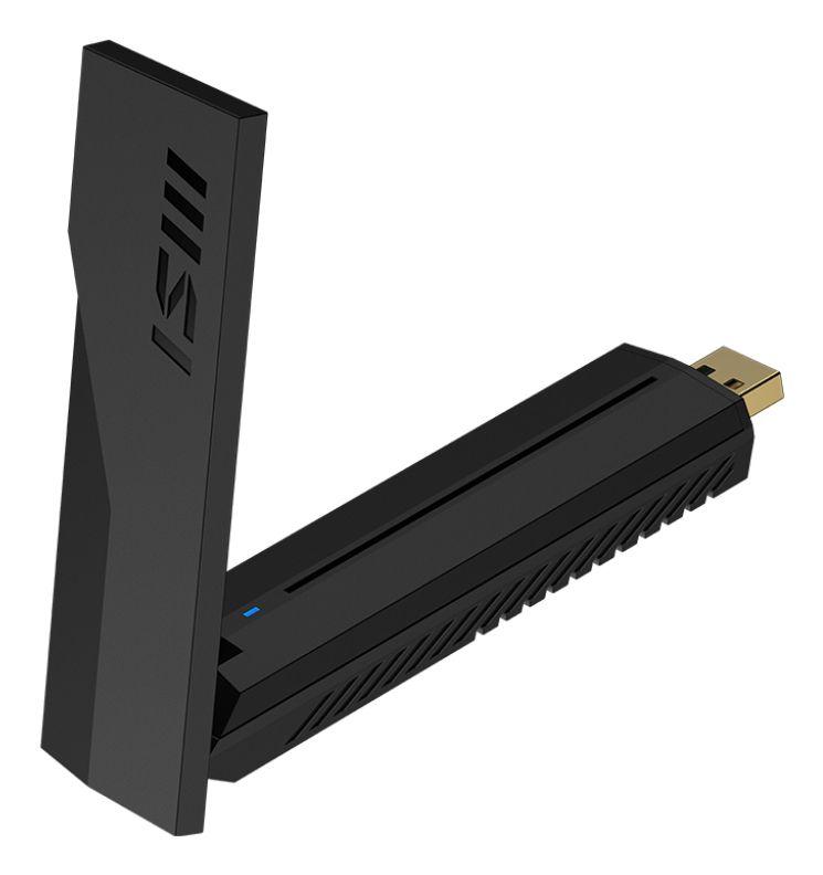 Adaptador de Rede USB MSI BE6500 (Wi-Fi 7 - 2880 Mbit/s - 1 unidade - Preto), miniatura 2