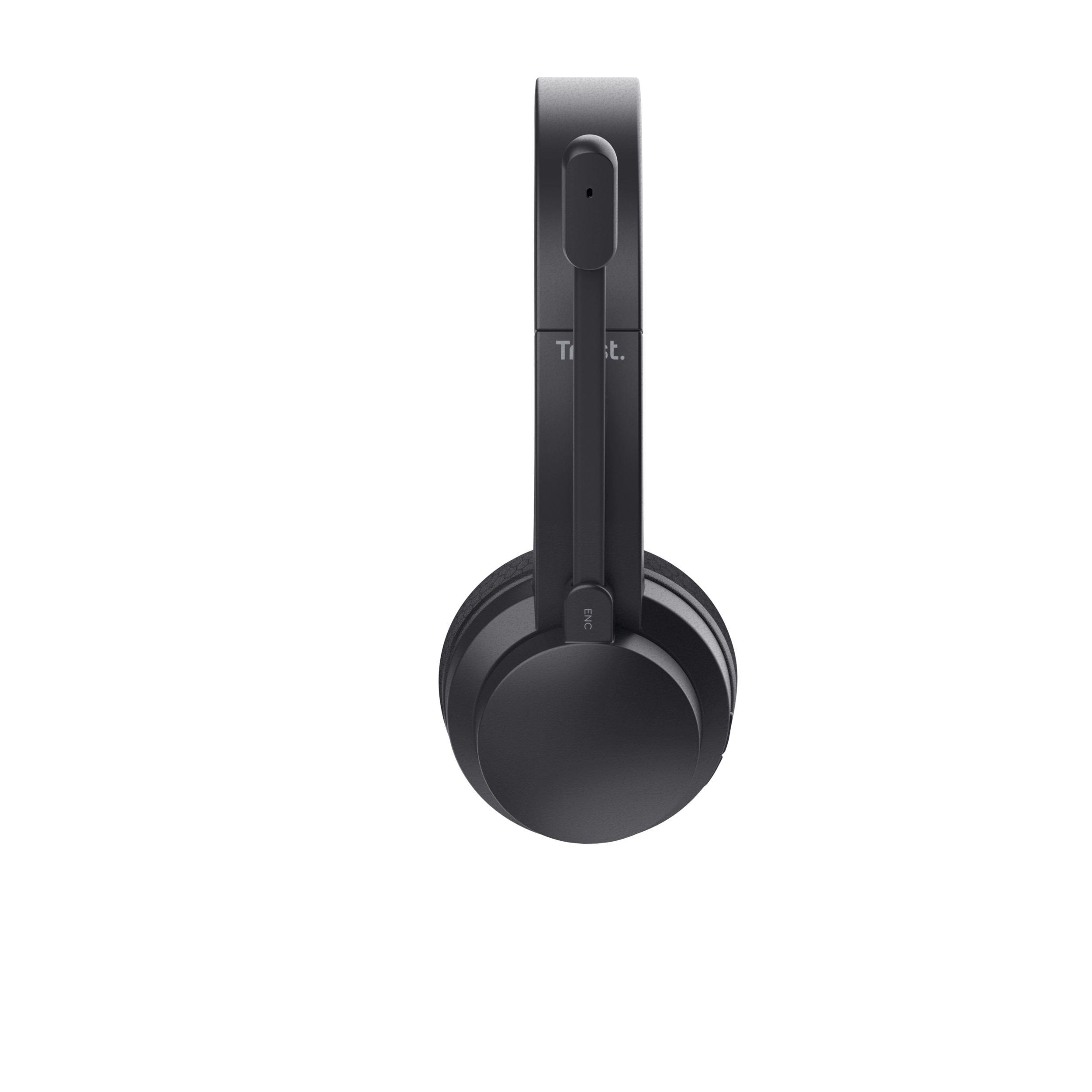 Headset TRUST Ayda Wireless ENC (Binaural - Com fios e sem fios - Supra-aural - Preto) — miniatura 5