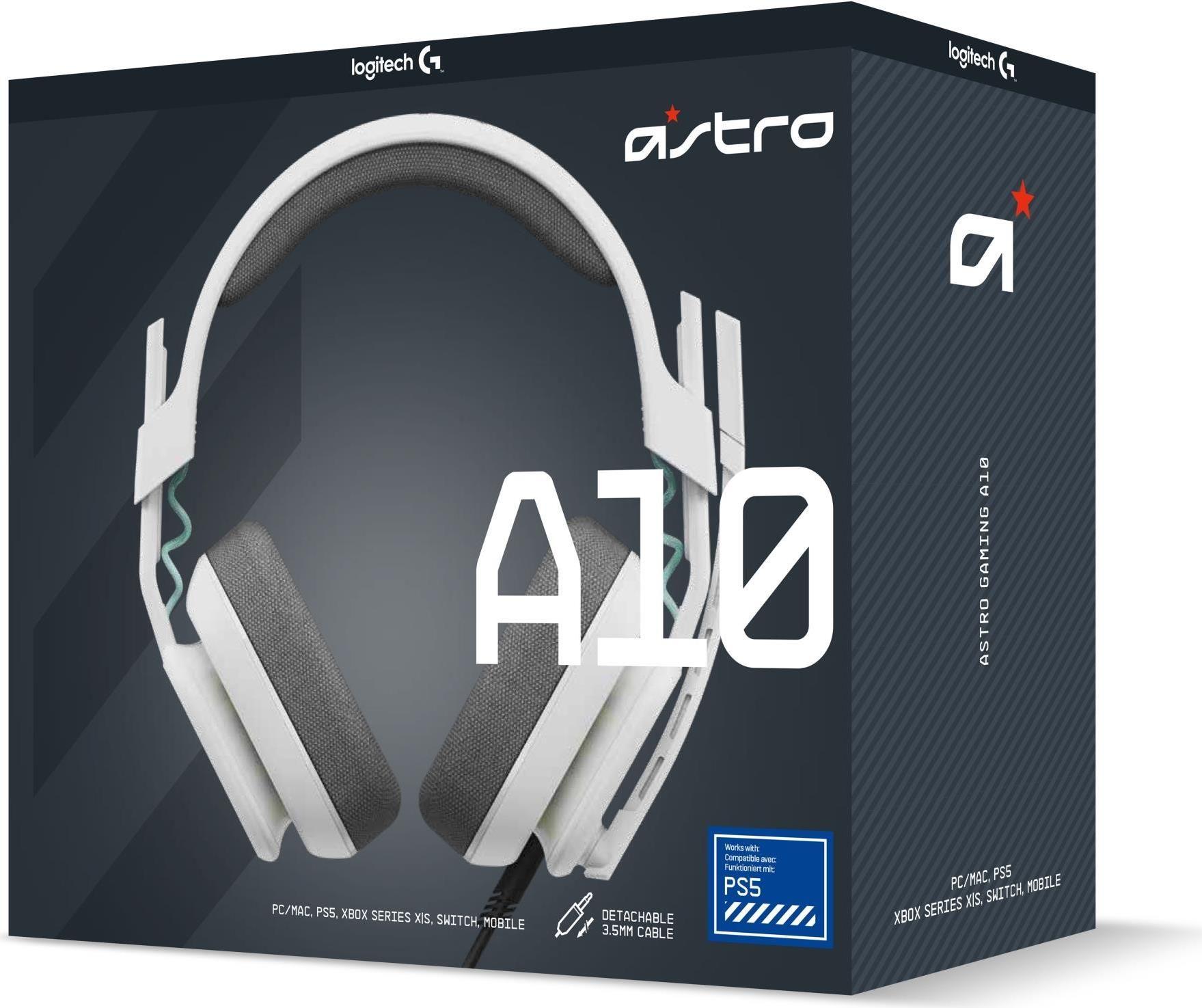 Headset Gaming LOGITECH G Astro A10 Gen 2 (Binaural - Áudio - Circum-aural - Branco)