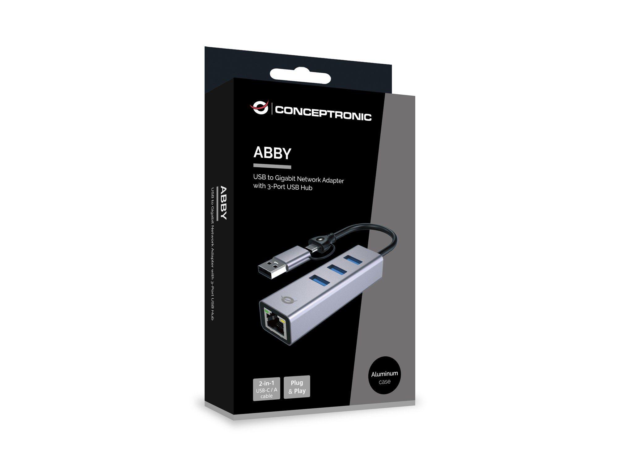 Hub USB CONCEPTRONIC ABBY25G (0,18 m - Cinzento) — miniatura 5