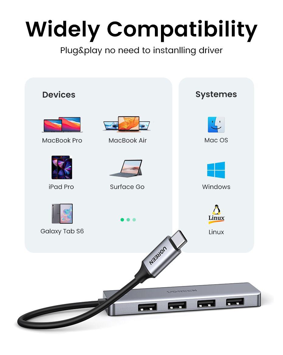 Hub USB-C UGREEN 70336 (0,15 m - Prateado) — miniatura 11